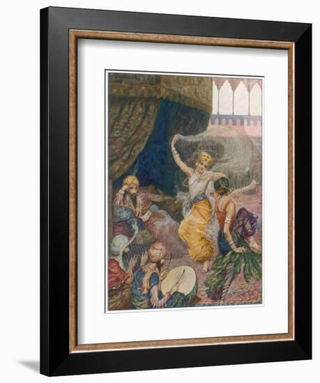 Girls of the Harem Dance to Entertain their Maharajah-null-Framed Art Print