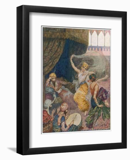 Girls of the Harem Dance to Entertain their Maharajah-null-Framed Art Print