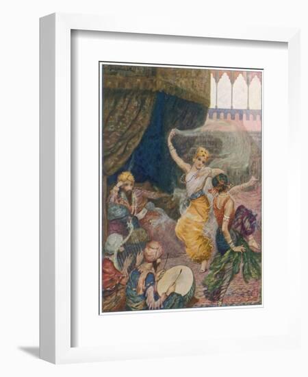 Girls of the Harem Dance to Entertain their Maharajah-null-Framed Art Print