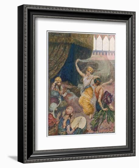 Girls of the Harem Dance to Entertain their Maharajah-null-Framed Art Print