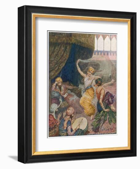 Girls of the Harem Dance to Entertain their Maharajah-null-Framed Art Print