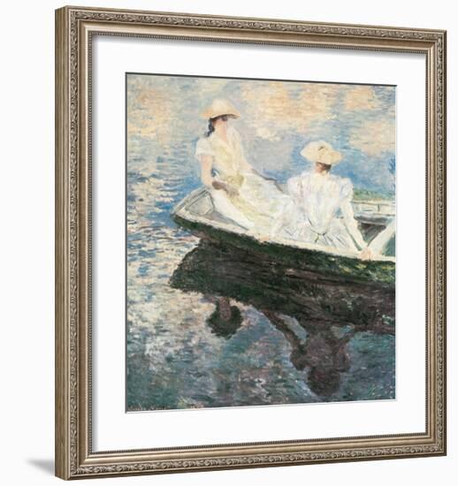 Girls on a Boat-Claude Monet-Framed Art Print