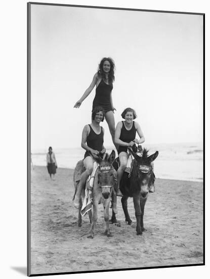 Girls on Donkeys 1920S-null-Mounted Photographic Print