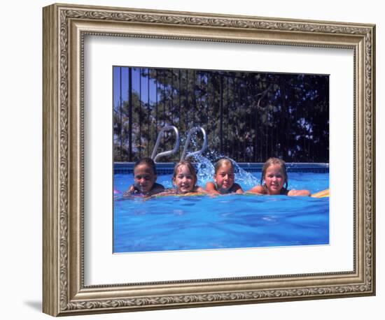 Girls on Float in Pool-Mark Gibson-Framed Photographic Print