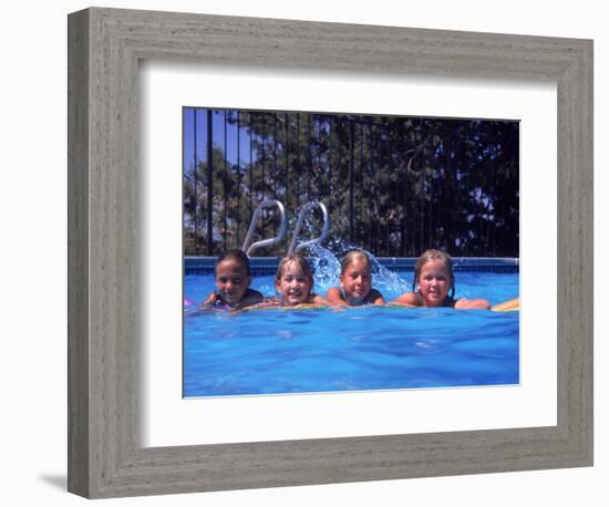 Girls on Float in Pool-Mark Gibson-Framed Photographic Print