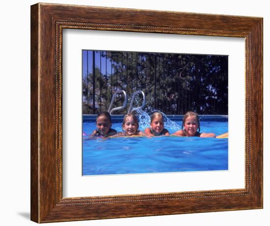 Girls on Float in Pool-Mark Gibson-Framed Photographic Print