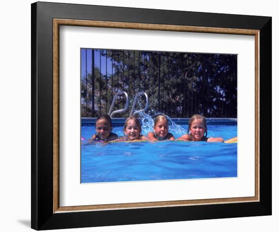 Girls on Float in Pool-Mark Gibson-Framed Photographic Print