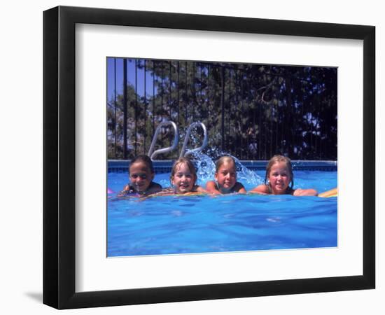 Girls on Float in Pool-Mark Gibson-Framed Photographic Print