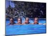 Girls on Float in Pool-Mark Gibson-Mounted Photographic Print