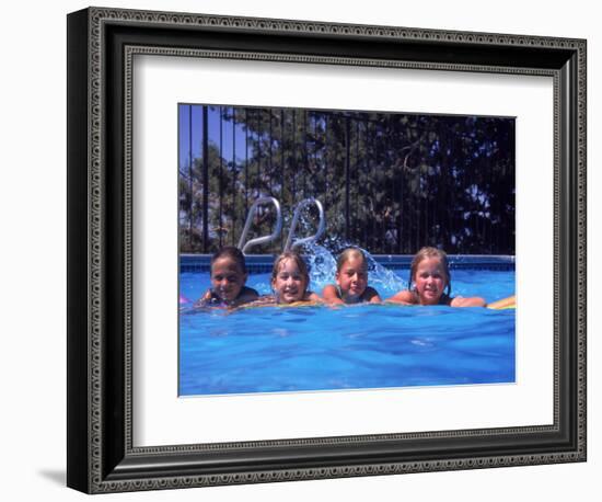 Girls on Float in Pool-Mark Gibson-Framed Photographic Print