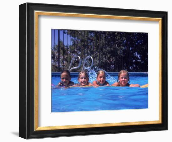 Girls on Float in Pool-Mark Gibson-Framed Photographic Print