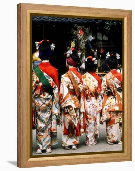 Girls on Star Festival Day, 7th of July, Kyoto, Japan-null-Framed Premier Image Canvas