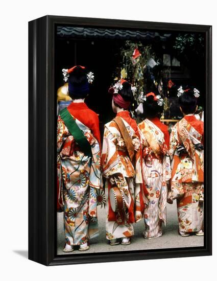 Girls on Star Festival Day, 7th of July, Kyoto, Japan-null-Framed Premier Image Canvas