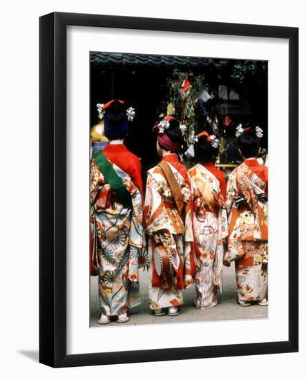 Girls on Star Festival Day, 7th of July, Kyoto, Japan-null-Framed Photographic Print