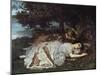 Girls on the Banks of the Seine, 1856/57-Gustave Courbet-Mounted Giclee Print