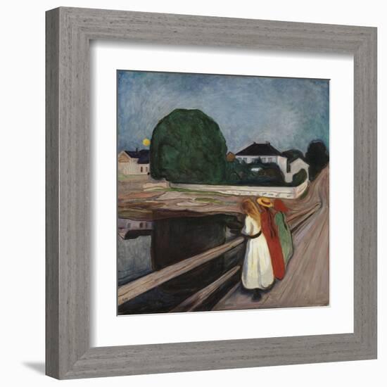 Girls On The Bridge 1901-Edvard Munch-Framed Giclee Print