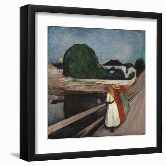 Girls On The Bridge 1901-Edvard Munch-Framed Giclee Print