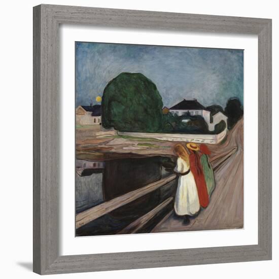 Girls On The Bridge 1901-Edvard Munch-Framed Giclee Print