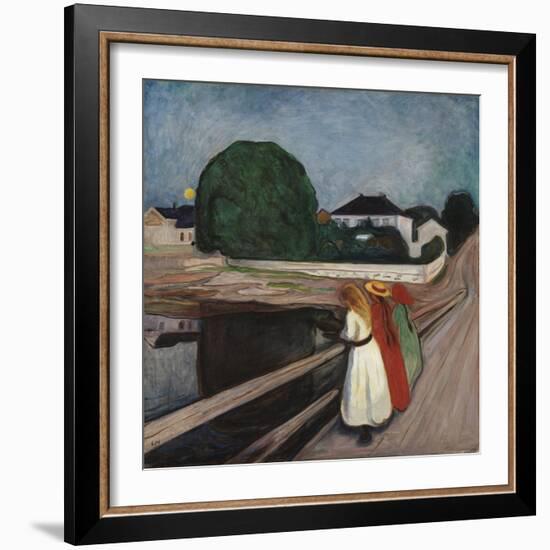 Girls On The Bridge 1901-Edvard Munch-Framed Giclee Print