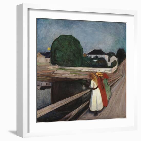 Girls On The Bridge 1901-Edvard Munch-Framed Giclee Print