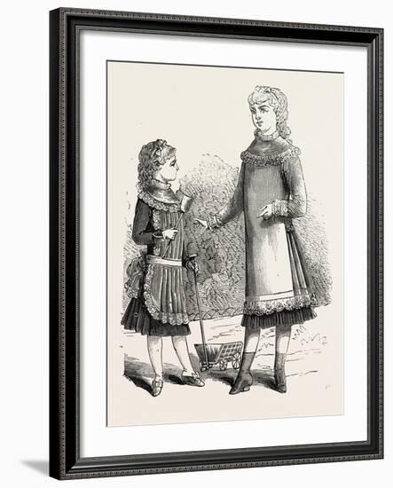 Girls' Pinafores, 1882, Fashion-null-Framed Giclee Print