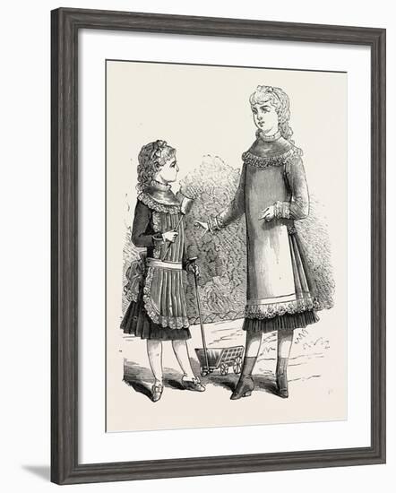 Girls' Pinafores, 1882, Fashion-null-Framed Giclee Print