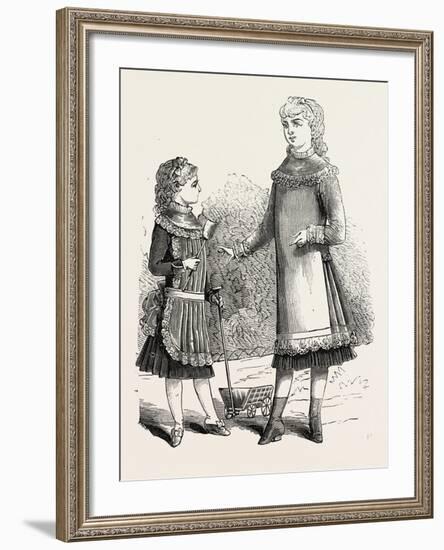 Girls' Pinafores, 1882, Fashion-null-Framed Giclee Print