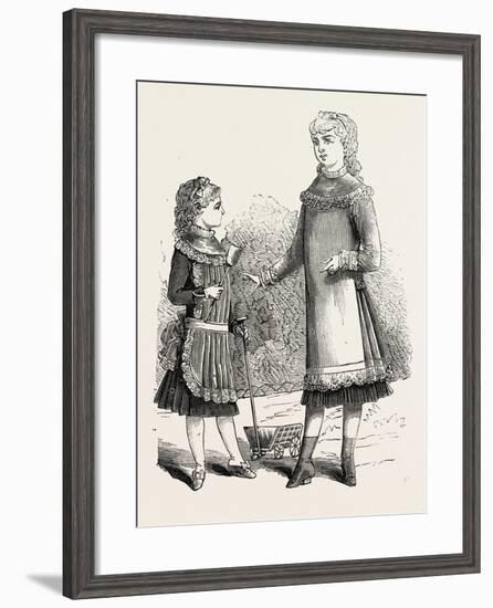 Girls' Pinafores, 1882, Fashion-null-Framed Giclee Print