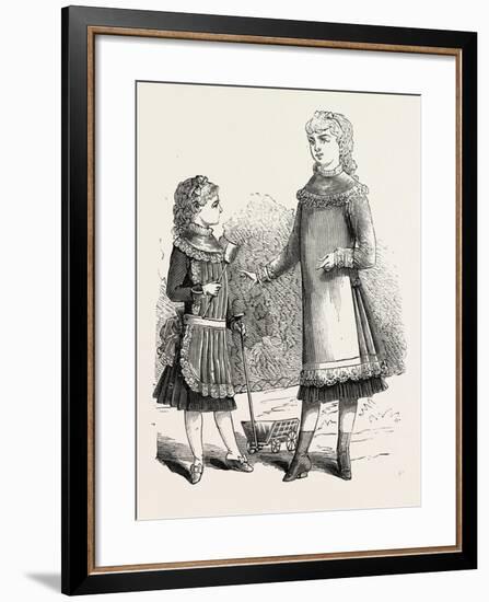 Girls' Pinafores, 1882, Fashion-null-Framed Giclee Print