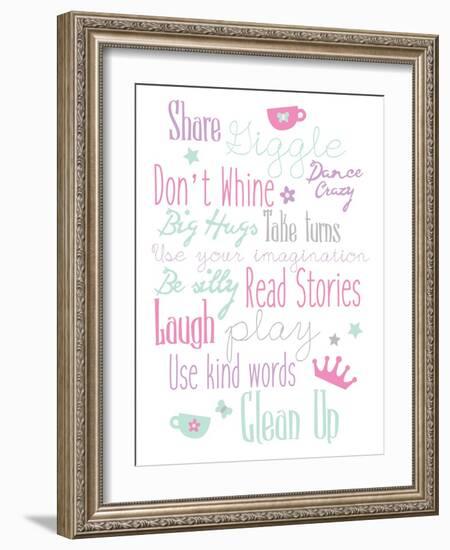 Girls Play Room Rules-Jace Grey-Framed Art Print