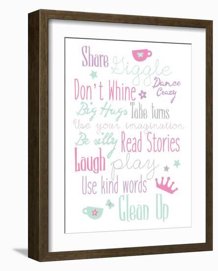 Girls Play Room Rules-Jace Grey-Framed Art Print