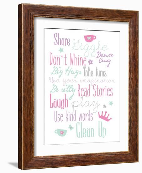 Girls Play Room Rules-Jace Grey-Framed Art Print