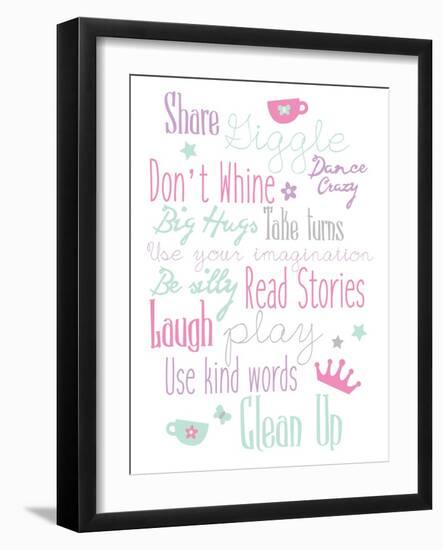 Girls Play Room Rules-Jace Grey-Framed Art Print