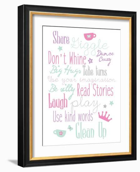 Girls Play Room Rules-Jace Grey-Framed Art Print