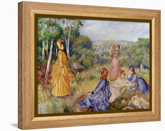 Girls Playing Battledore and Shuttlecock-Pierre-Auguste Renoir-Framed Premier Image Canvas