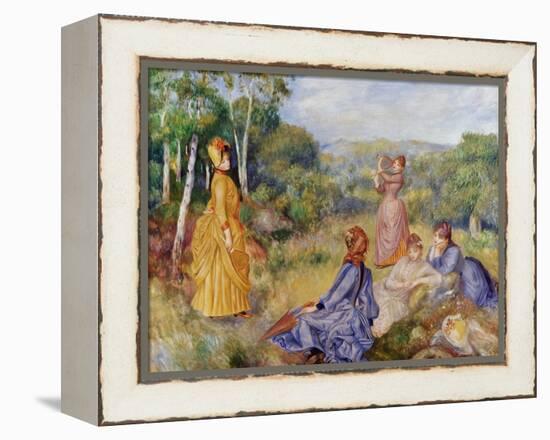 Girls Playing Battledore and Shuttlecock-Pierre-Auguste Renoir-Framed Premier Image Canvas