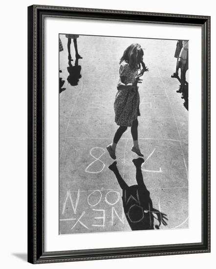 Girls Playing Hopscotch-Ralph Morse-Framed Photographic Print