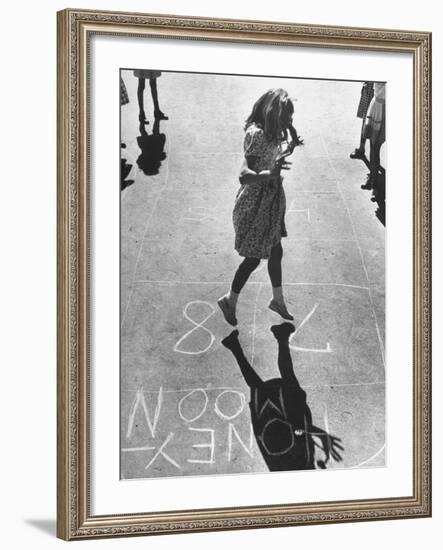 Girls Playing Hopscotch-Ralph Morse-Framed Photographic Print