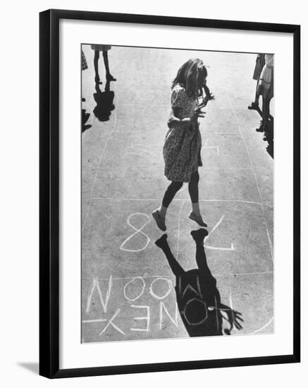 Girls Playing Hopscotch-Ralph Morse-Framed Photographic Print