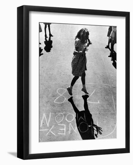 Girls Playing Hopscotch-Ralph Morse-Framed Photographic Print