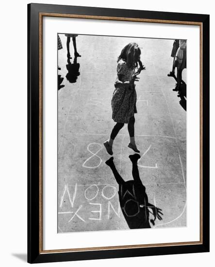 Girls Playing Hopscotch-Ralph Morse-Framed Photographic Print