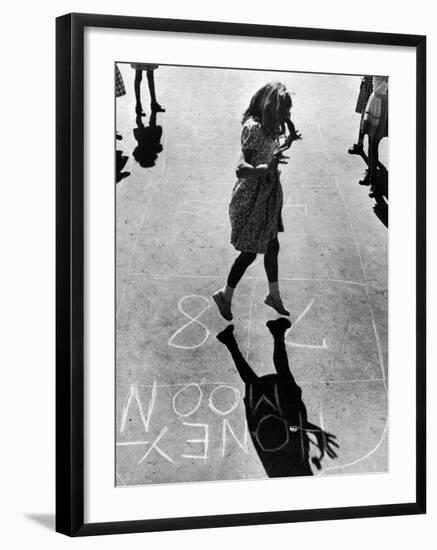 Girls Playing Hopscotch-Ralph Morse-Framed Photographic Print