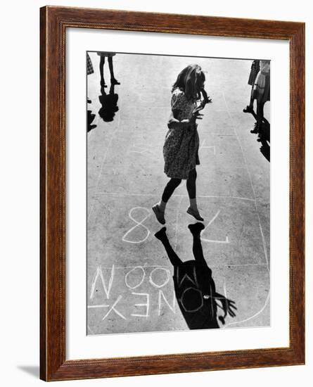 Girls Playing Hopscotch-Ralph Morse-Framed Photographic Print