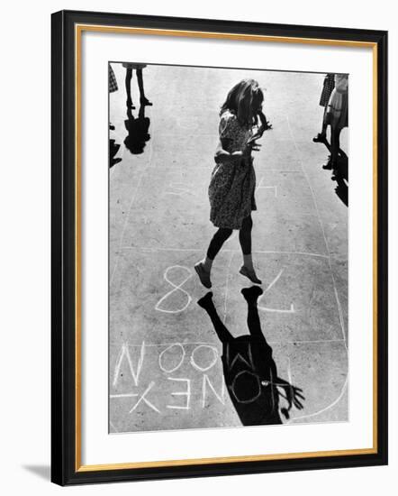 Girls Playing Hopscotch-Ralph Morse-Framed Photographic Print