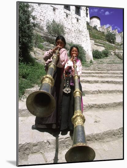 Girls Playing Horns, Potala Palace, Lhasa, Tibet-Bill Bachmann-Mounted Photographic Print