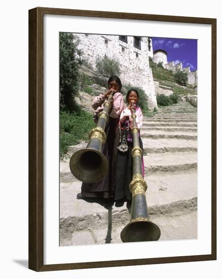 Girls Playing Horns, Potala Palace, Lhasa, Tibet-Bill Bachmann-Framed Photographic Print