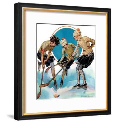 Girls Playing Ice Hockey February 23 1929 Giclee Print Blanche Greer Art Com