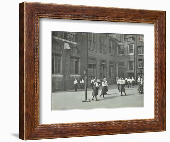 Girls Playing Netball in the Playground, William Street Girls School, London, 1908-null-Framed Photographic Print