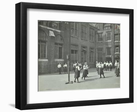 Girls Playing Netball in the Playground, William Street Girls School, London, 1908-null-Framed Photographic Print