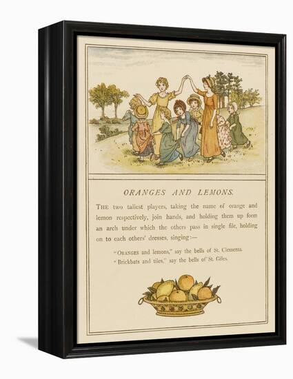 Girls Playing Oranges and Lemons-Kate Greenaway-Framed Premier Image Canvas